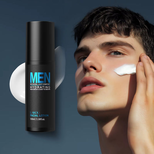 Men Skincare Set 4Pcs TONE-UP Lazy Cream Facial Cleanser Toner Lotion Hydrating Oil Control 3-Minute Routine