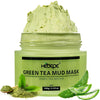 Green Tea Matcha Mud Mask with Aloe Vera, Deep Cleansing, Hydrating, and Relaxing Volcanic Clay Facial Mask, 3.53 Oz/100G