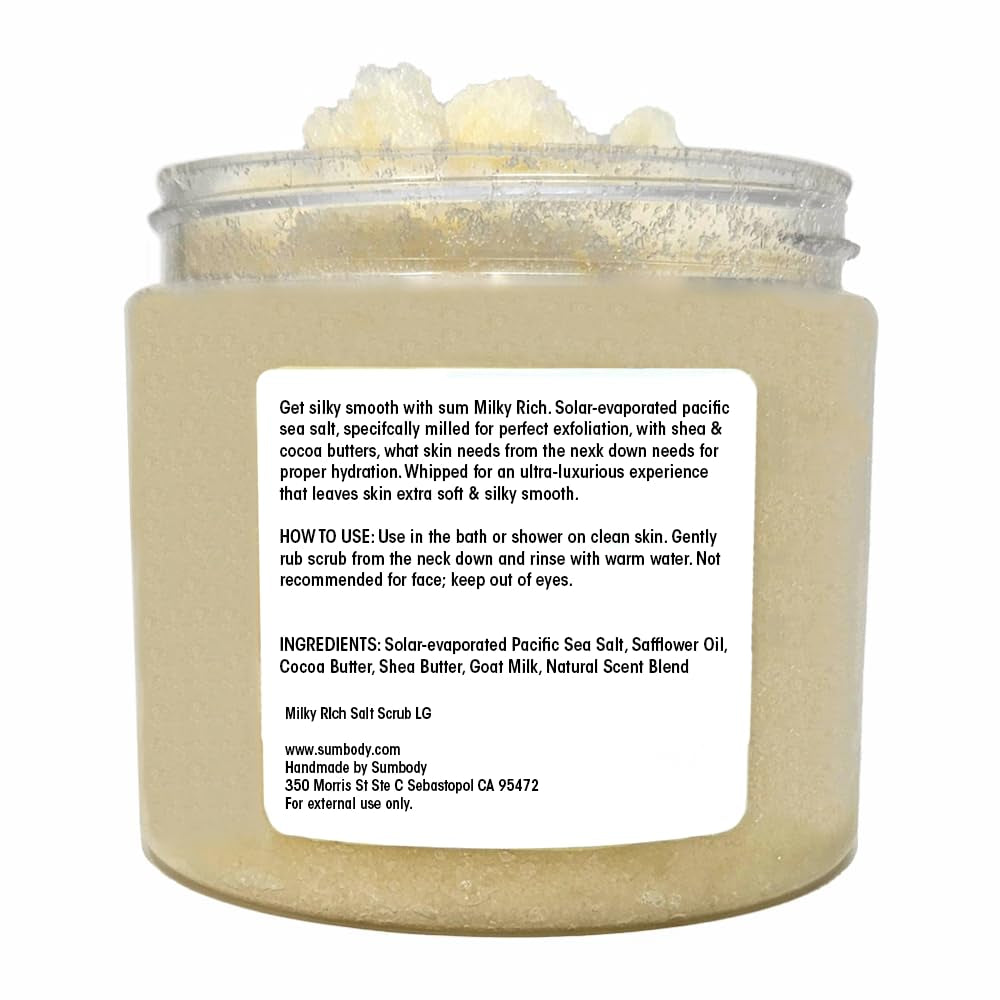 Exfoliating Vanilla Body Scrub (21Oz) Goat Milk, Milky Rich, All Natural, USA Made, Self Care Gifts for Women, Teens, Men Sensitive Skin Nourishing, Hydrating, Non-Toxic