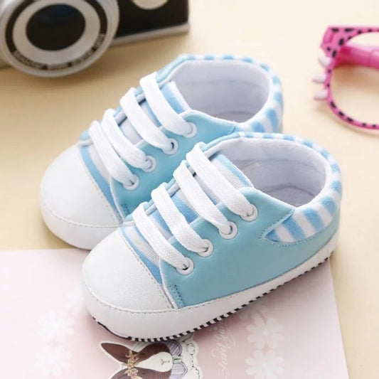 Autumn Unisex Cotton Cartoon Baby Toddler Shoes With Lace-up Canvas Shoes, Massage Shoes