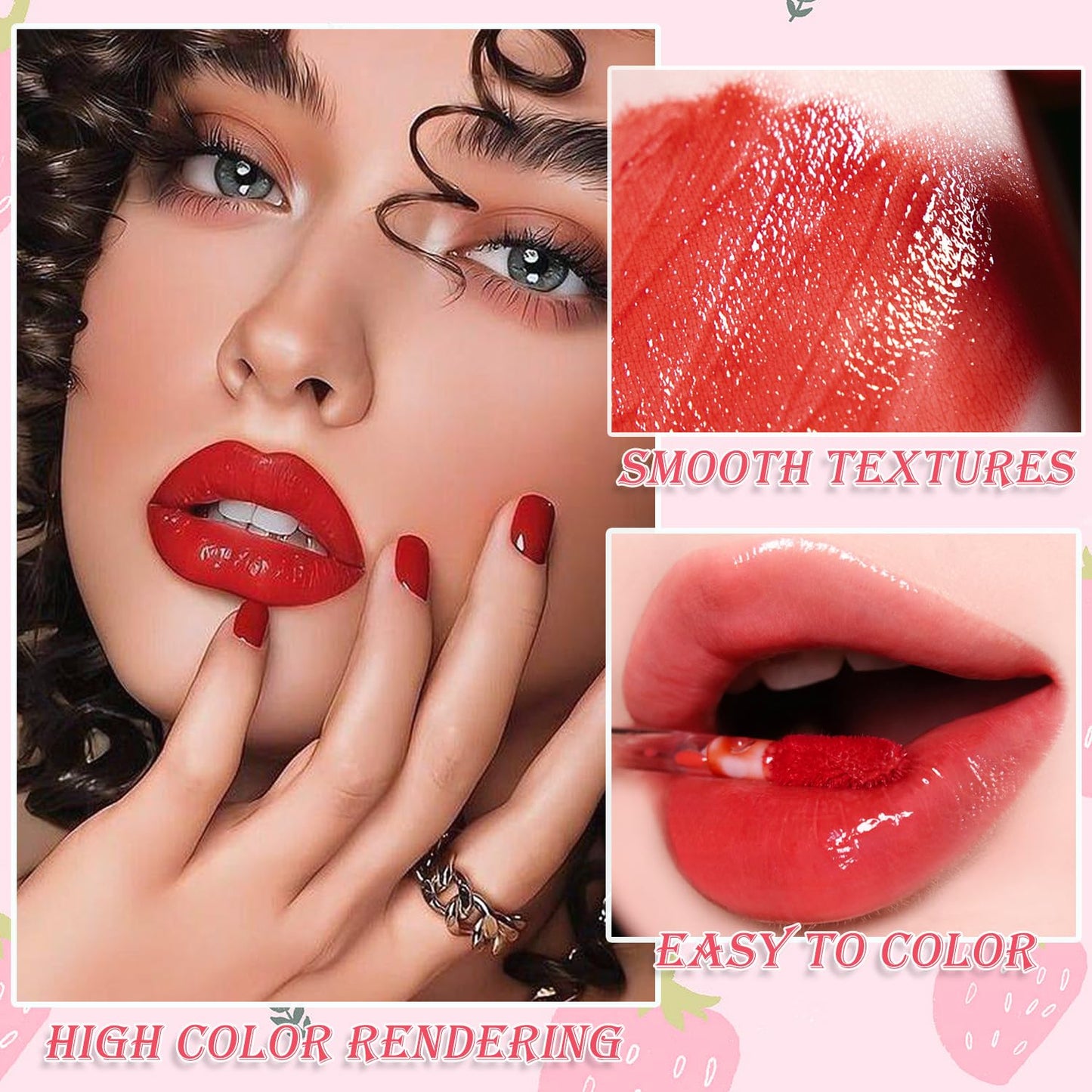 6 Colors Lip Tint Stain Mini Liquid Lipstick, Korean Lip Gloss Moisturizing Natural Velvet Lip Tint, Waterproof Longwear Liquid Blush & Lip Stain, Vivid Color Lip Blush Tint Makeup