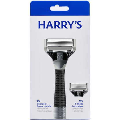 Original Shaving Razor for Men with 2 Razor Blade Refill Cartridges, Charcoal Gray