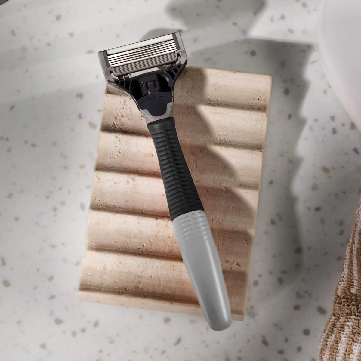 Original Shaving Razor for Men with 2 Razor Blade Refill Cartridges, Charcoal Gray