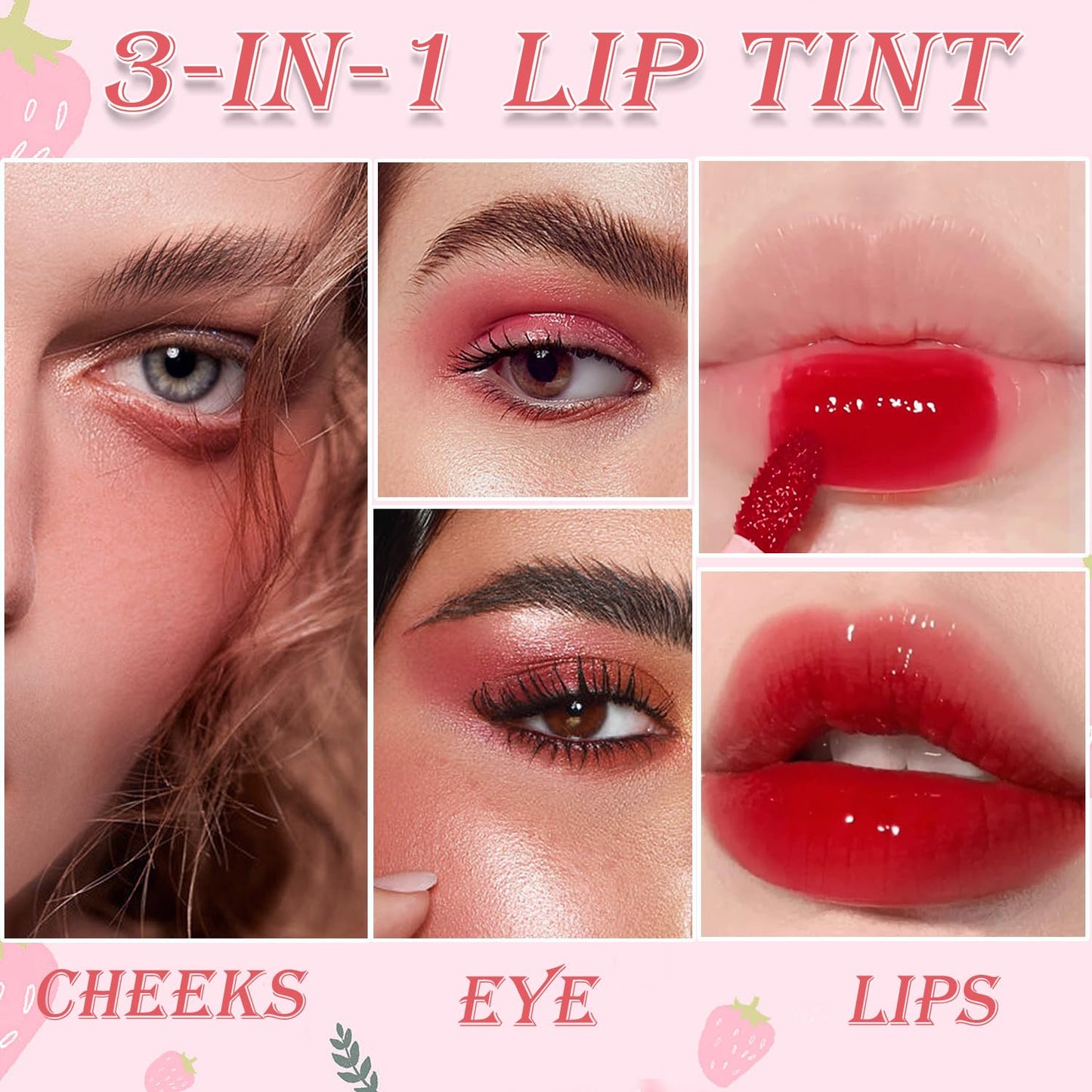 6 Colors Lip Tint Stain Mini Liquid Lipstick, Korean Lip Gloss Moisturizing Natural Velvet Lip Tint, Waterproof Longwear Liquid Blush & Lip Stain, Vivid Color Lip Blush Tint Makeup