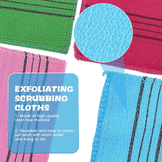 6 Pcs Korean Exfoliating Washcloth, Asian Exfoliating Mitt Bath Glove Washcloth Colorful Exfoliating Cloth Skincare Exfoliating Scrub Bath Cloth for Removing Dry Dead Skin (6 Colors)
