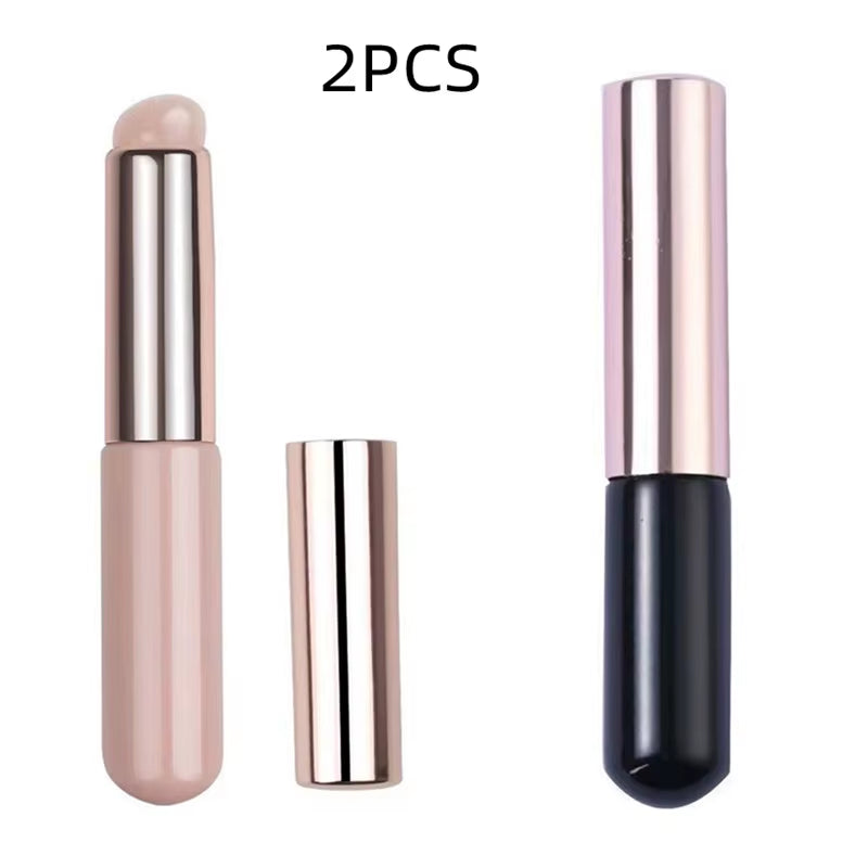 Q Soft Silicone Lip Brush with Dust Proof Cover round Head Lipstick Applicator Lip Cosmetic Tool Multi-Use Eyeshadow Brush