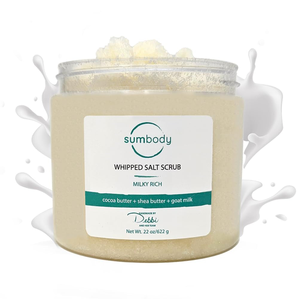 Exfoliating Vanilla Body Scrub (21Oz) Goat Milk, Milky Rich, All Natural, USA Made, Self Care Gifts for Women, Teens, Men Sensitive Skin Nourishing, Hydrating, Non-Toxic