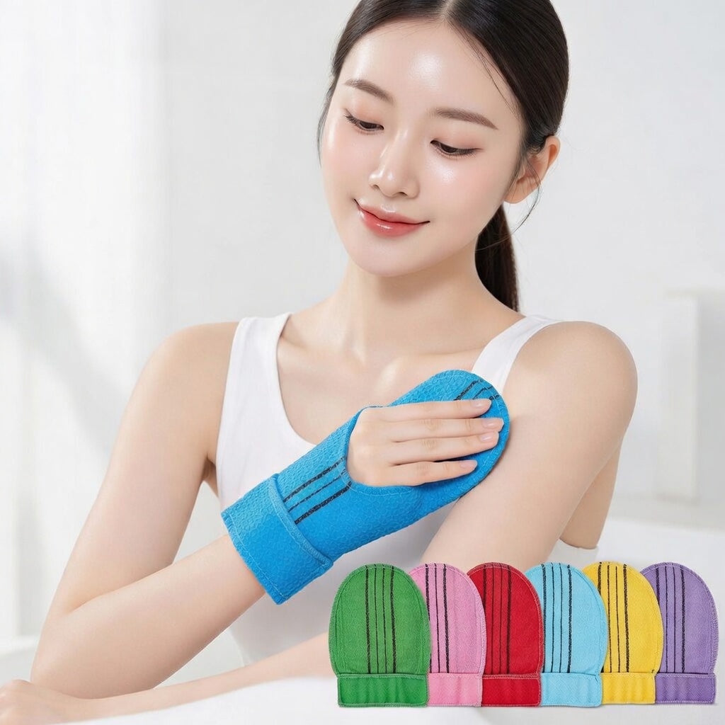 Korean Exfoliating Body Mitt Set – 6 Pack